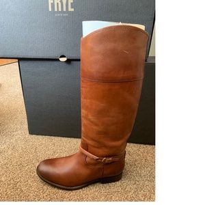 Cognac Melissa Seam Tall Leather Boot - Women